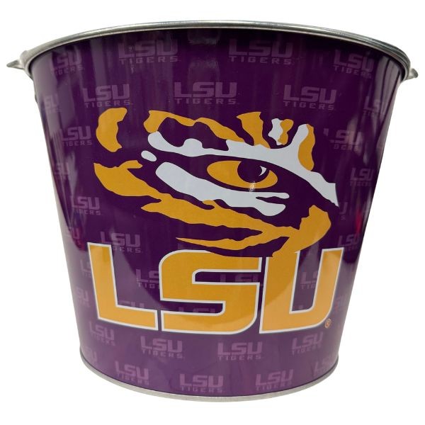LSU Tigers Beer Buckets - 5QT Full Bleed Team Logo Metal Bucket - 6 For $36.00 - LSU