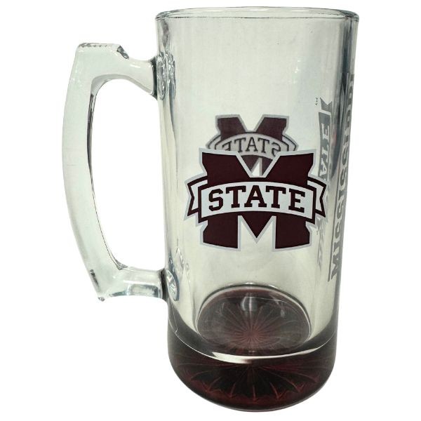 Mississippi State Stein - 25OZ Glass Team Logo Elite Beer Stein - 8 For $40.00 - Mississippi State