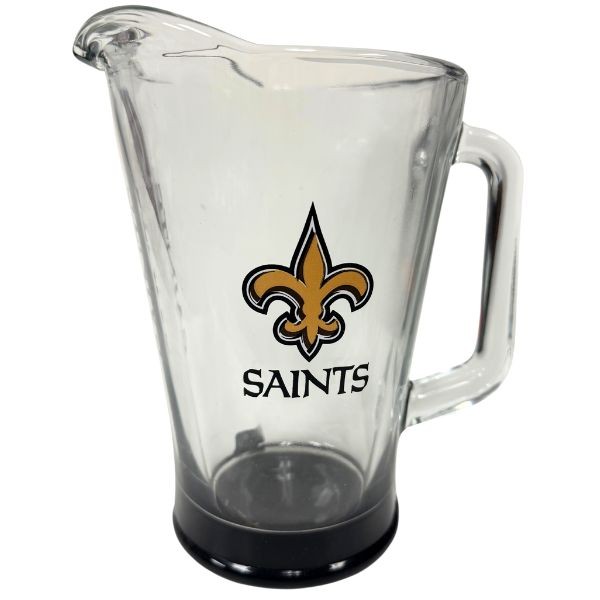 New Orleans Saints Beer Pitcher - 60OZ Glass Team Logo Pitchers - 4 For $30.00 - Wholesale New Orleans Saints Product - Saints Merchandise 2