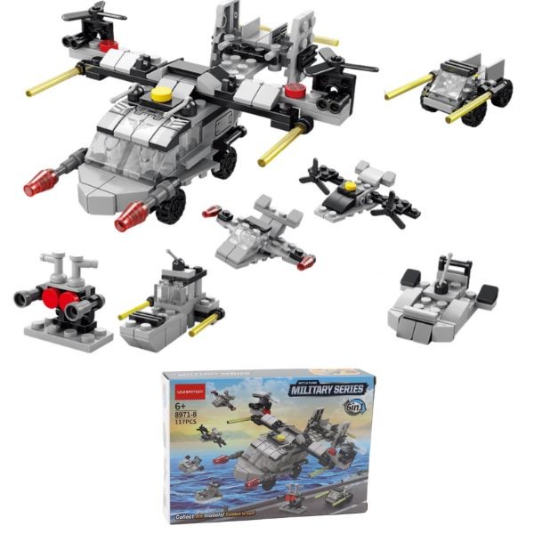 LeLe Brother Toys - The Military Series - 6n1 Kit With 117PCS - #8971-8 - 6 Sets For $36.00