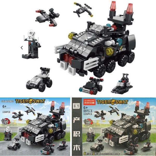LeLe Brother Toys - The Tiger Swat Set - #8971-3 - 138PC Building Block Kit - 6 Sets For $36.00