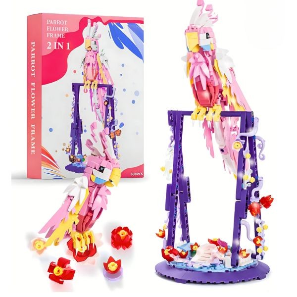 The PINK Parrot - Premium Building Block Kit - #6014 - 630PC - TEC Creators - 3 For $25.00
