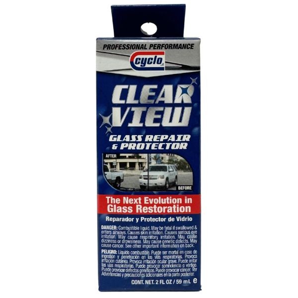 Cyclo Automotive - Clear View Glass Repair & Protector - 2OZ Bottle - Clear Your Windshield Line Of Sight - 48 For $28.80