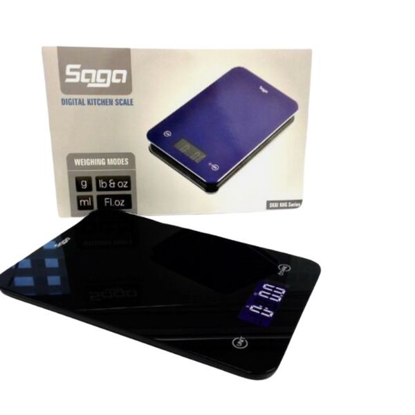 SAGA Digital Scales - #KOgS1BL - Black Digital Kitchen Scale - 9"x5" Scale - 4 For $30.00