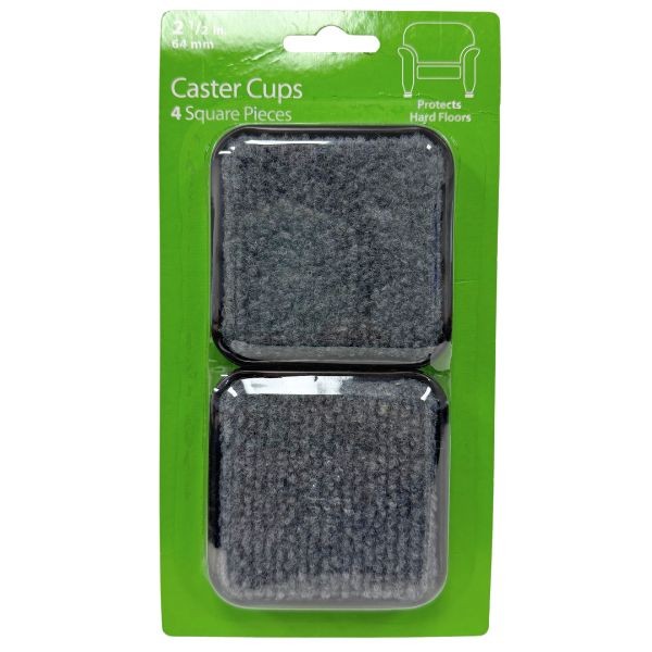 Waxman Home - 4Pack 2"x2.5" Caster Cups - Carpet Padded Protection - Protects Hardwood Floors - 24 Packs For $24.00