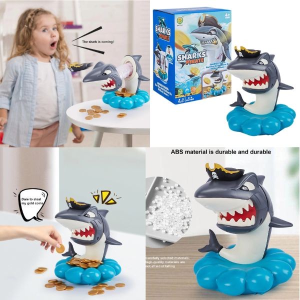 The Sharks Pirate Game - Fast Action - Get The Gold Before The Sharks Strikes - Batteries Not Included - 4 For $30.00