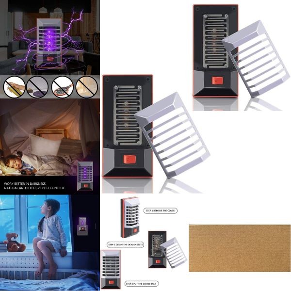 BUG#13 - 5" Plug In Bug Zapper Set - 2PACK Brown Box Packaging - 6 Packs For $30.00