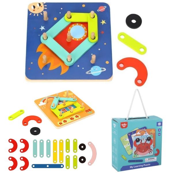 TookyToy - #TH123 - My Learning Puzzle - High End Premium Wooden STEM Toys - 6 For $30.00