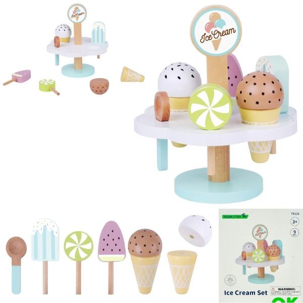TookyToy - #TK135 - The Ice Cream Set - High End Premium Wooden STEM Toys - 4 For $30.00