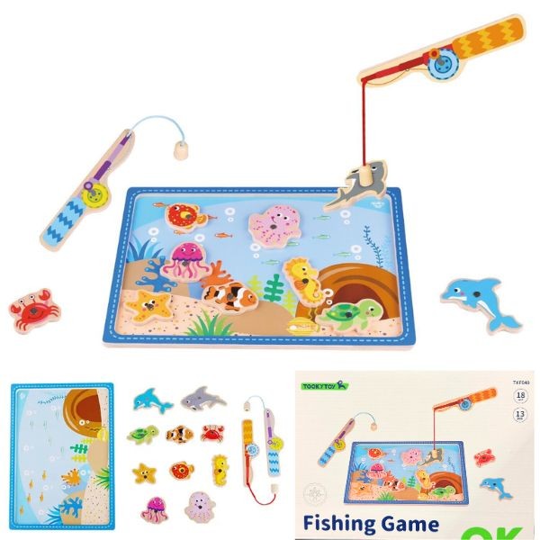 TookyToy - #TKF040 - The Square Style Fishing Game - High End Premium Wooden STEM Toys - 6 For $36.00