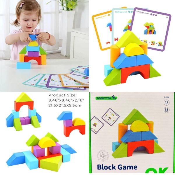 TookyToy - #TL386 - The Block Game - High End Premium Wooden STEM Toys - 6 For $36.00