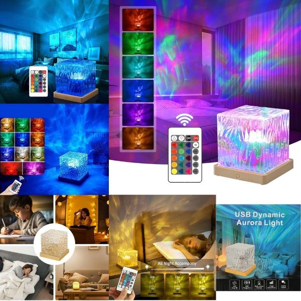 Aurora Ambient Water-Lighting Patterns - Styles May Be Different Than Pictured - USB Charging, Color Change, LED - 4 For $30.00