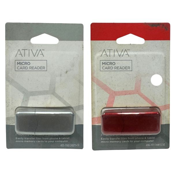 Ativa Micro Card Reader -CTR- #98761 - Colors May Vary - Photos, Video, Music, Data - 30 For $30.00