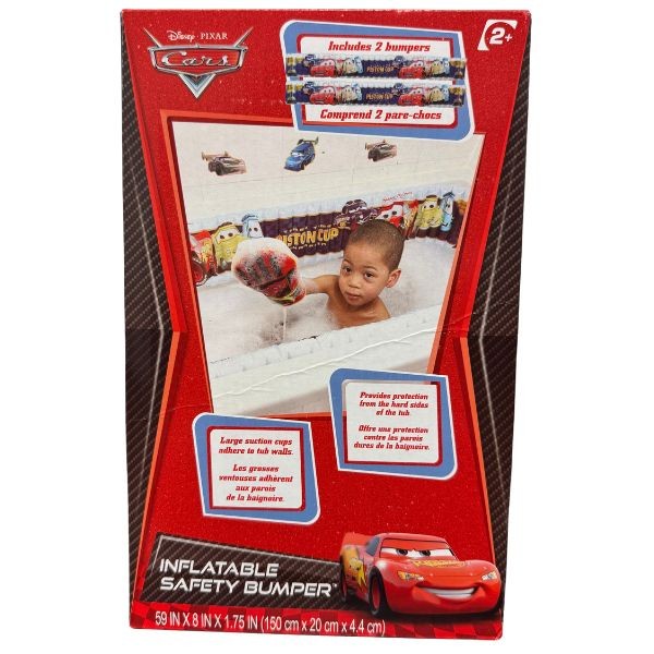 Disney Pixar Product - Cars Inflatable Safety Bumpers - Suction Cups To Adhere To Bathtub Walls - Includes 2Bumpers - 59"x8" - 12 For $30.00