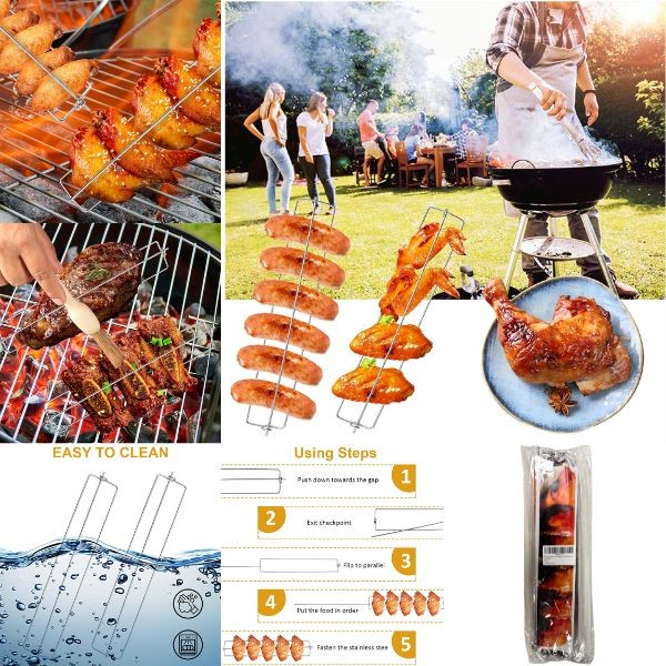 Wing Racks - 4Pack Clamping Wing Racks For Chicken - 6 Packs For $21.00