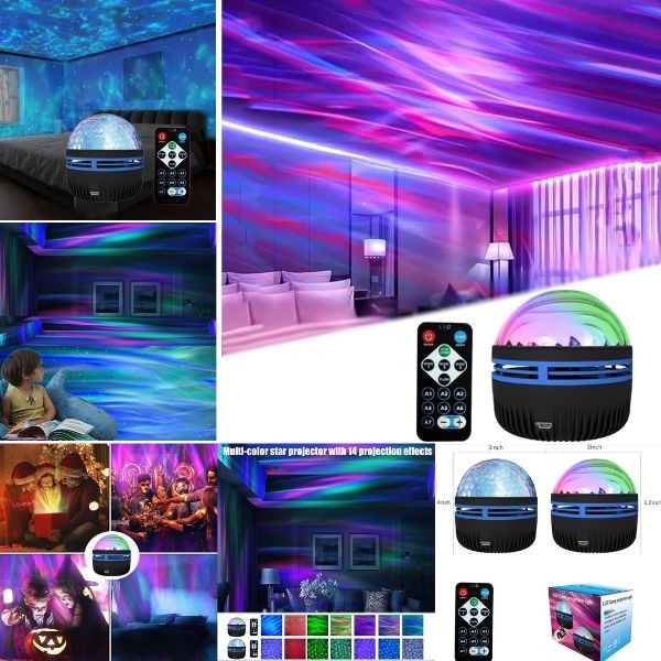 The Q6 LED Starry Projection Light - USB Charging - Included Remote Control - 7 Color Modes - 6 For $30.00 - Wholesale Mystery Merchandise - Wholesale John Deere - Wholesale Licensed Products