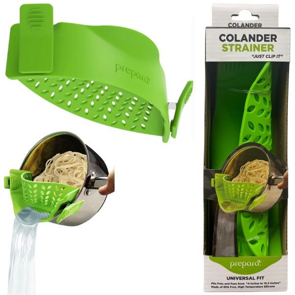 Prepara Homegoods - Universal Fit Colander Strainer - BPA Free - Fits Most Pots - 12 For $36.00