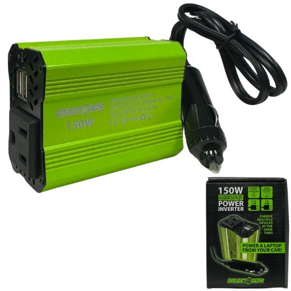 Gadget Gear - #22829 - 150W Auto Power Inverter - Charge Multiple Devices At The Same Time - 3 For $30.00