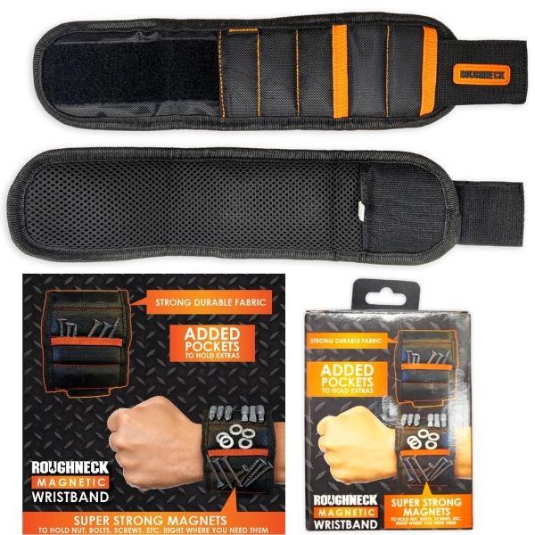 Roughneck Tools - #23863 - Magnetic Wrist Tool Holder - Super Strong Magnets - The Extra Set Of Hands - 6 For $30.00