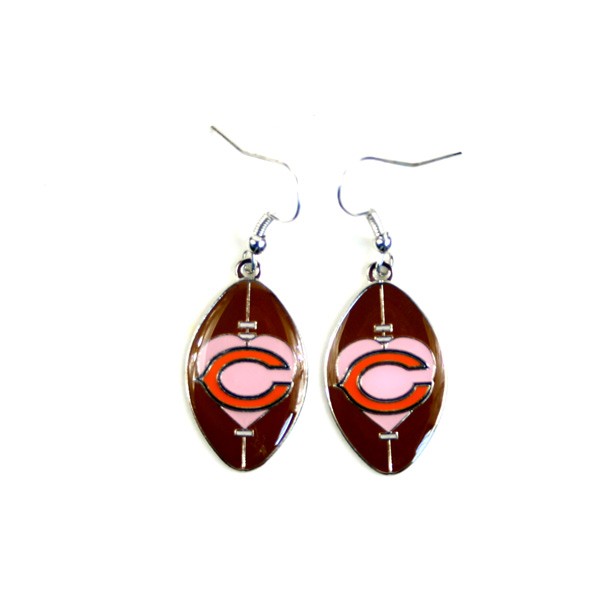 Chicago Bears Earrings - Love Football Series - 12 Pair For $30.00 - Wholesale Chicago Bears Products - Bears Merchandise