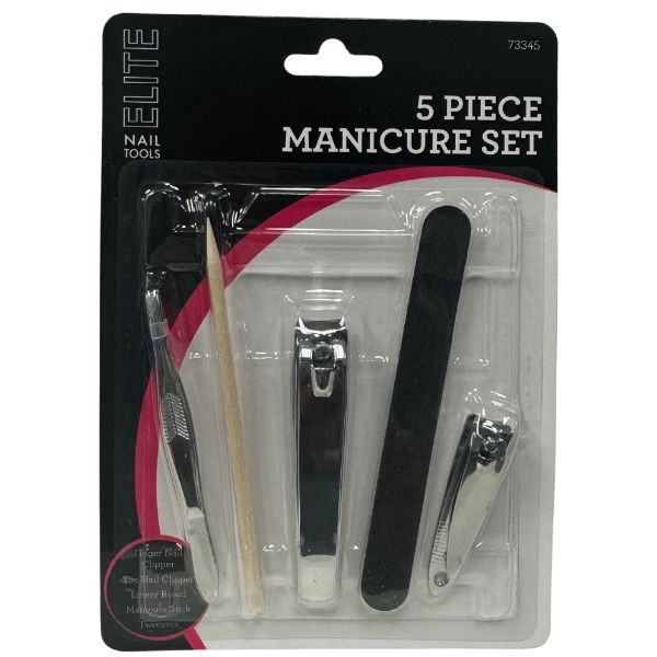 Elite Nail Tools - 5PC Manicure Set - #73345 - Full Manicure Set - 12 Sets For $30.00