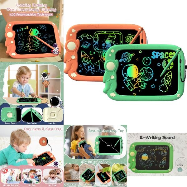 LCD 9" 2Pack Writing Tablets - #2PackSpace - Colors May Vary - Draw, Write, Sketch, Erase - 6 2Packs For $36.00