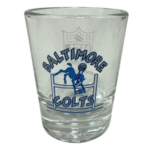 Baltimore Colts Glass Shot Glasses - 2OZ Vintage Style - 12 For $30.00 - Wholesale Baltimore Ravens Products - Baltimore Football