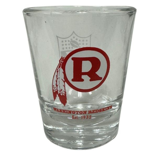 Washington Redskins Glass Shot Glasses - 2OZ Vintage Style - 12 For $30.00 - Wholesale Washington Redskins Products - Redskins Merchandise