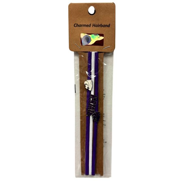 KState Wildcats Team Gear - Charmed Headbands - Team Color Fabric Elastic Headband With Metal Charm - 12 Packs For $30.00 - Kansas State