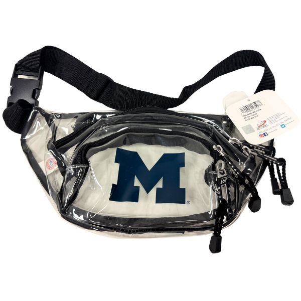 Michigan Wolverines Gear - Oversized Clear Fanny Pack - 8 For $32.00 - Michigan