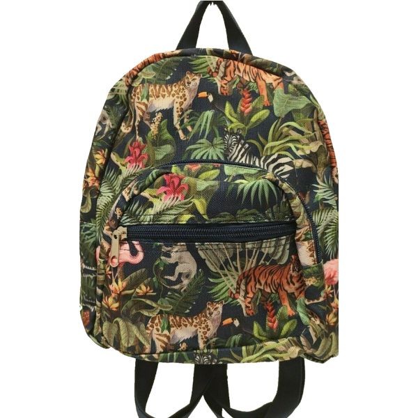 The Back Packer - #SBP-114 - Wild Animal - 12"x10" Backpack - Nylon Construction, Straps and 2 Zippered Compartments - 10 For $35.00
