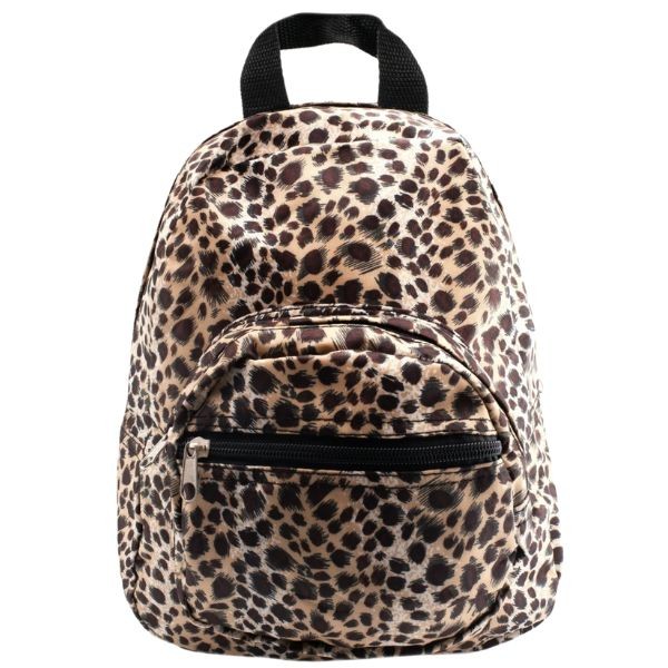 The Back Packer - #SBP-N-2008 - The Leopard - 12"x10" Backpack - Nylon Construction, Straps and 2 Zippered Compartments - 10 For $35.00