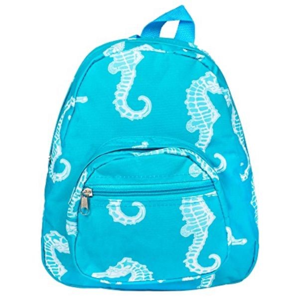 The Back Packer - #SBP-N-95 - Seahorse - 12"x10" Backpack - Nylon Construction, Straps and 2 Zippered Compartments - 10 For $35.00