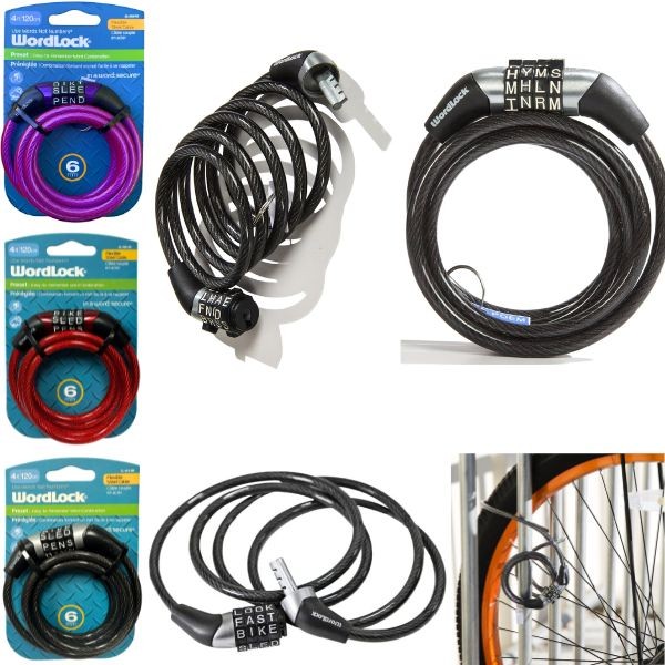 Wordlock Locks - Colors Vary - 4Foot Cable Lock - Multi-Use Weather Coated Lock - 12 For $30.00