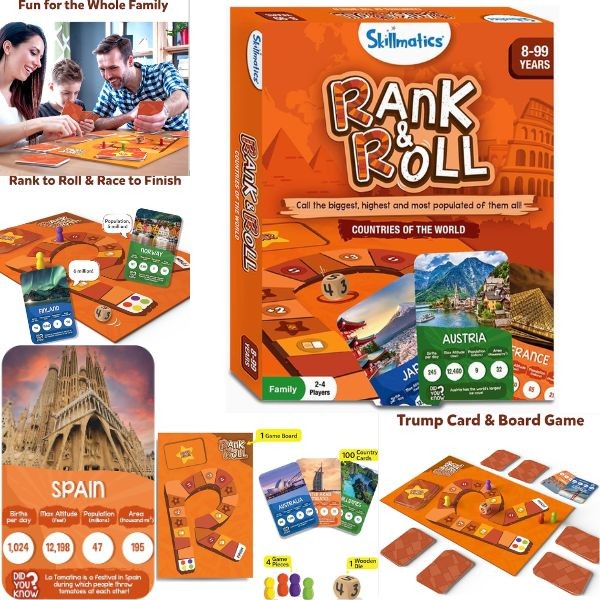 Skillmatics - #502437 - Rank & Roll - Countries Of The World - STEM Gaming - 6 For $30.00