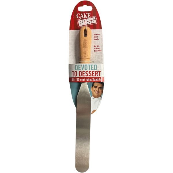 Cake Boss - 8" Icing Spatula - Devoted To Dessert - Wood Handle With Stainless Steel Head - 12 For $30.00