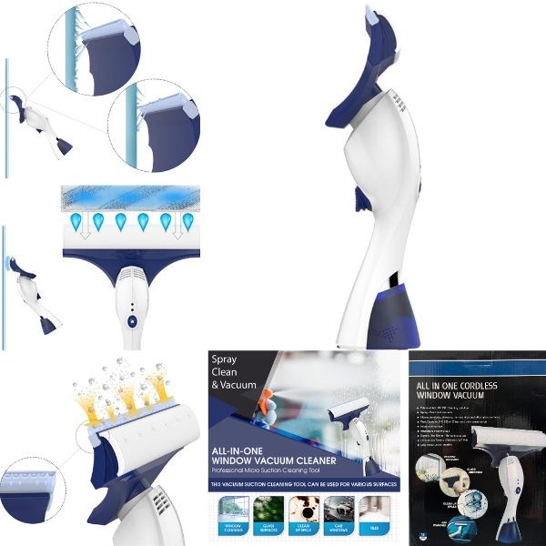 The Cordless Window Vac - USB Charging - All In One Window Cleaner  Kit - 2 Kits For $25.00