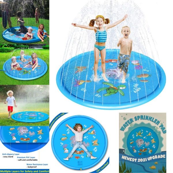 The Dolphin 68" Sprinkler Pad - Fun In The Water - Summer Outdoor Play Mat - 6 For $30.00