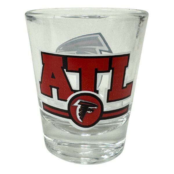 Atlanta Falcons Shot Glasses - 2OZ Glass Stripe Style Shot Glass - 12 For $30.00 - Wholesale Atlanta Falcons Products - Wholesale Football Gear 2