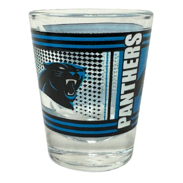 Carolina Panthers Shot Glasses - 2OZ Glass Hero Style Shot Glass - 12 For $30.00  - Wholesale Carolina Panthers Products - Carolina Football 2