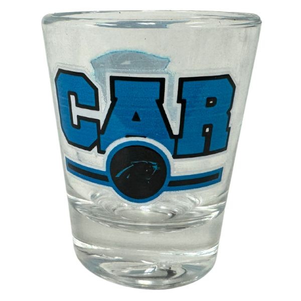 Carolina Panthers Shot Glasses - 2OZ Glass Stripe Style Shot Glass - 12 For $30.00 - Wholesale Carolina Panthers Products - Carolina Football