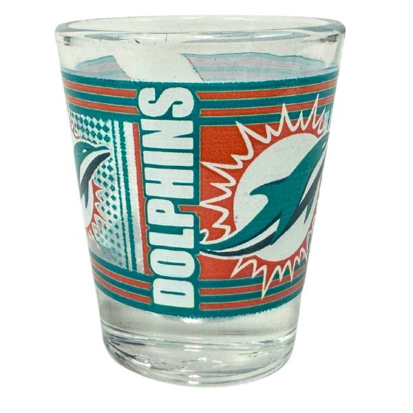 Miami Dolphins Shot Glasses - 2OZ Glass Hero Style Shot Glass - 12 For $30.00 - Wholesale Miami Dolphins Products - Dolphins Merchandise