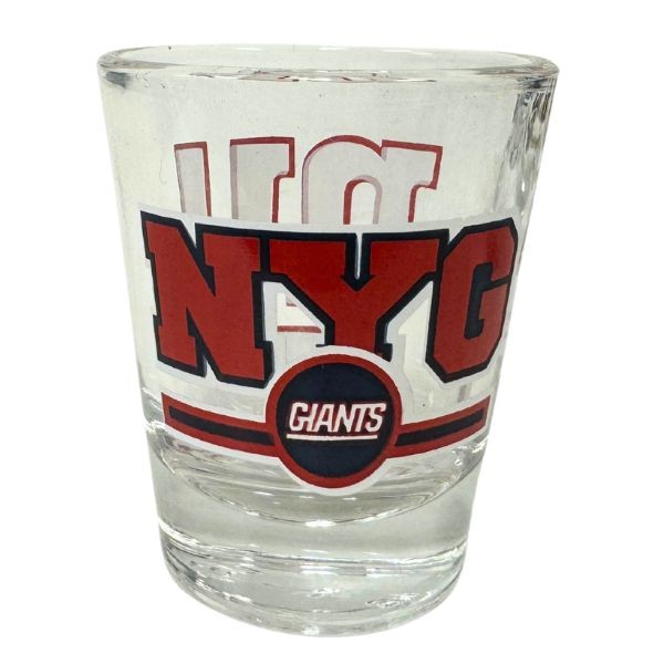 New York Giants Shot Glasses - 2OZ Glass Stripe Style Shot Glass - 12 For $30.00 - Wholesale New York Giants Product - Giants Merchandsie 2