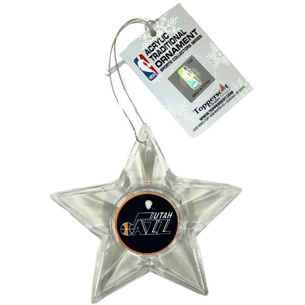 Utah Jazz Ornaments - Acrylic Star Style - 6 For $21.00 - Utah Jazz