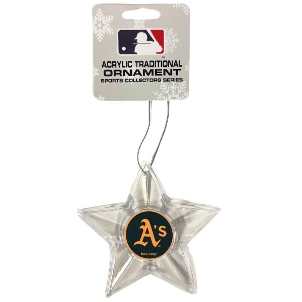 Athletics Ornaments - Acrylic Star Style - 6 For $18.00 - Wholesale Oakland Athletics Products - Athletics Merchandise