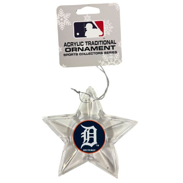 Detroit Tigers Ornaments - Acrylic Star Style - 6 For $18.00 - Wholesale Detroit Tigers Products - Tigers Merchandise