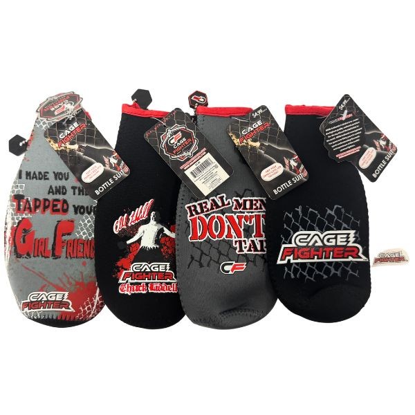 Drink Bottle Huggies - The Cage Fighter Series - Neoprene Zippered Coozies - 48 For $24.00