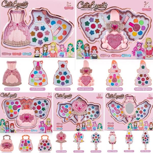 Cute Beauty Play Make Up Sets - 72PC Cosmetic Fun Kits - Styles Vary - Water Soluble Washable - 12" Sets - 6 Sets For $30.00