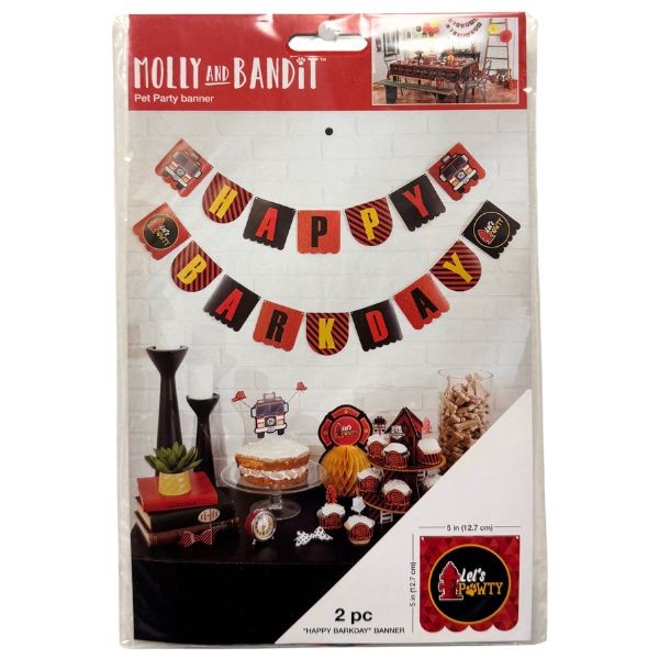 Molly & Bandit Designs - 2Pack Set - Party Banners - 39" Happy & 50" Barkday - 24 2Packs For $19.20