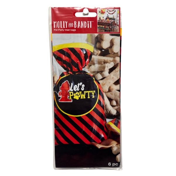 Molly & Bandit Designs - Pet Party 6PC Set Treat Bags - 9"x4" Bags - 24 Sets $19.20